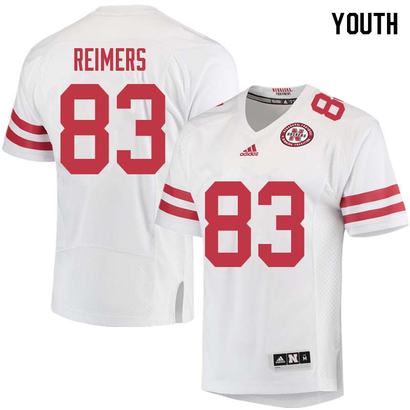 Youth #83 Bryan Reimers Nebraska Cornhuskers College Football Jerseys Sale-White